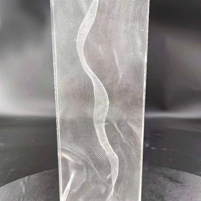 亚克力内埋金属夹丝板酒店屏风隔断褶皱肌理艺术有机玻璃定制加工