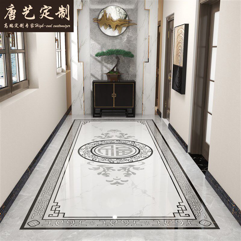 客厅拼花瓷砖800x800 餐厅拼花地砖入户玄关拼图瓷砖过道地毯花砖