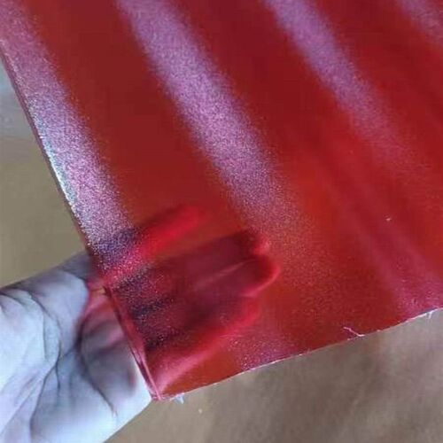 潘通185C红色磨砂半透明PC波浪瓦幕墙阳光板立面装饰波纹板隔断墙