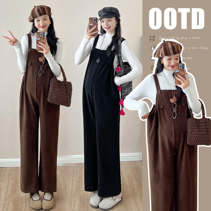 大码孕妇背带裤2024秋冬加厚欧棉绒阔腿宽松可调节工装长裤200斤,孕妇装/孕产妇用品/营养,孕妇休闲裤,淘宝优惠券,粉丝福利购,淘宝优惠卷