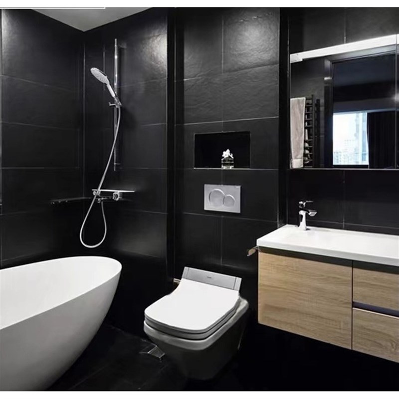 哑光强烈质感黑色板岩仿古砖 全瓷瓷砖厨房卫生间墙砖防滑地砖600