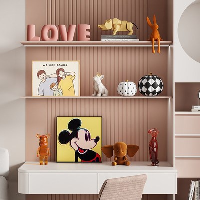 现代儿童房女孩卧室书柜装饰品样板间男生床头柜桌面高级感摆件