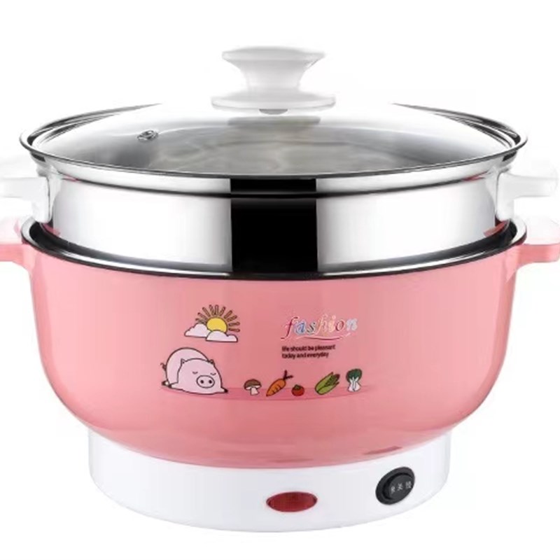 电煮锅不锈钢内胆多功能宿舍家用学生寝室小电锅电火锅蒸煮一体锅