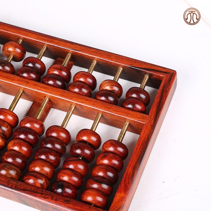 大红酸枝老式问礼算盘红木摆件实木质带底座木雕商务送礼中式珠算