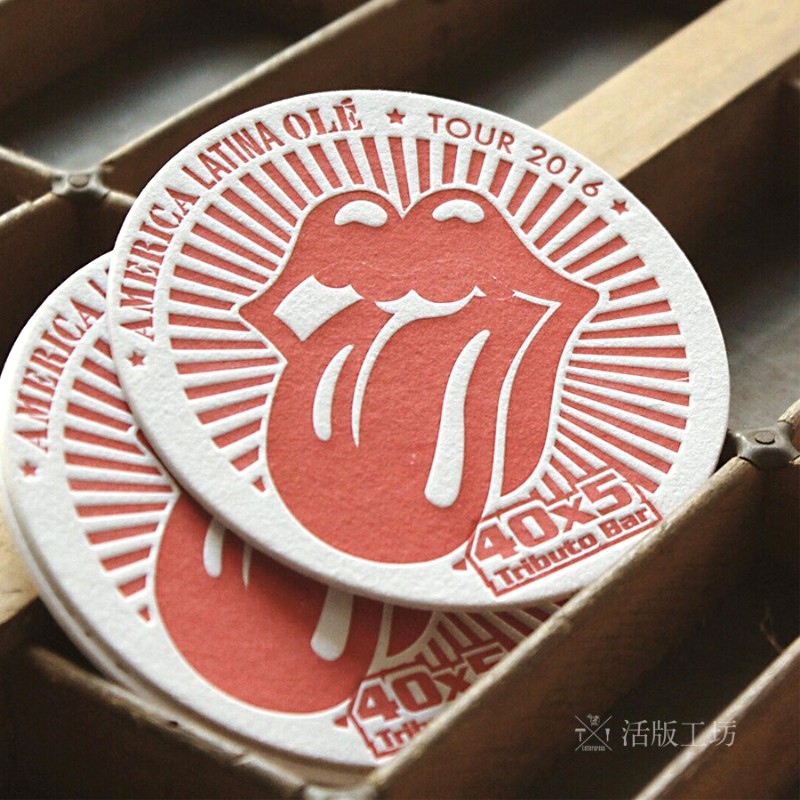 2mm加厚吸水纸杯垫餐厅酒吧杯垫印刷定制凸版凹印吸水棉纸杯垫