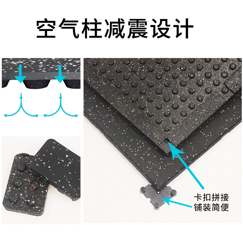 健身房减震地垫1M力量区隔音橡胶垫健身家用室内哑杠铃运动地胶垫