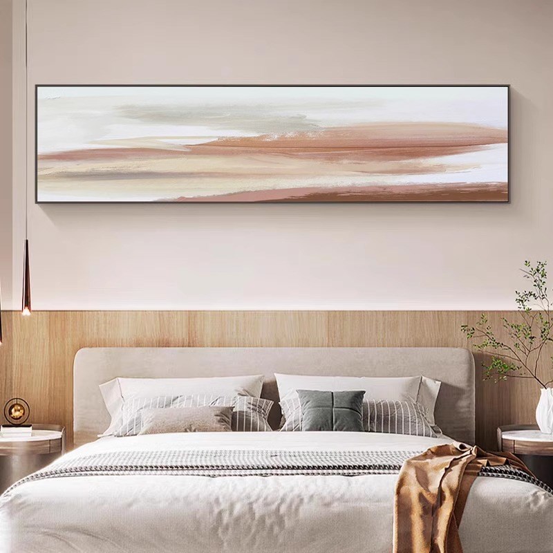 抽象卧室床头装饰画侘寂风主卧背景壁画现代简约酒店房间宾馆挂画