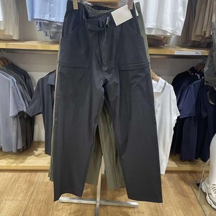 日单男女弹力休闲长裤户外机能工装裤防泼水尼龙长裤直筒裤463981