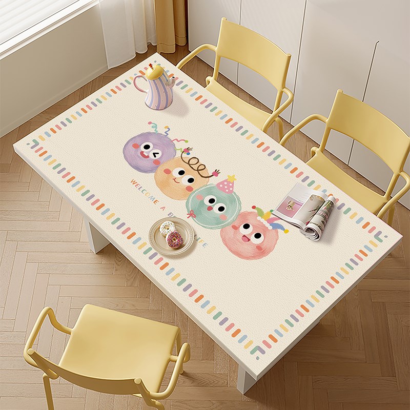 卡通桌布餐桌垫防油防水免洗长方形书桌垫防烫茶几垫桌面保护垫子