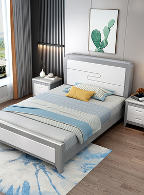 全实木现代简约宽1米1.2米135cm一米二三五宽单人床总长度2米木床