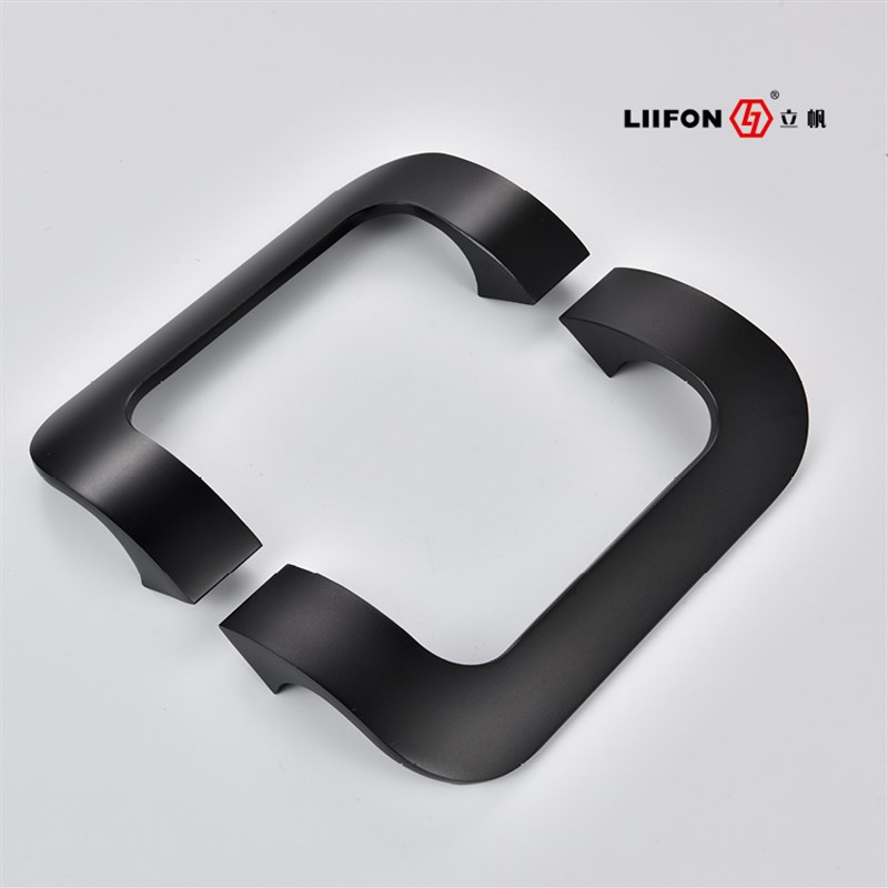 加厚新款铝合金实心大门把手沐浴房玻璃门移门拉手黑色 现代简约