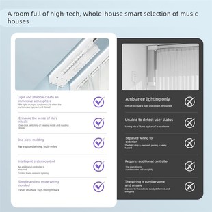 【李冰冰代言】乐屋NOVO智能电动窗帘轨道三色氛围灯静音小电机