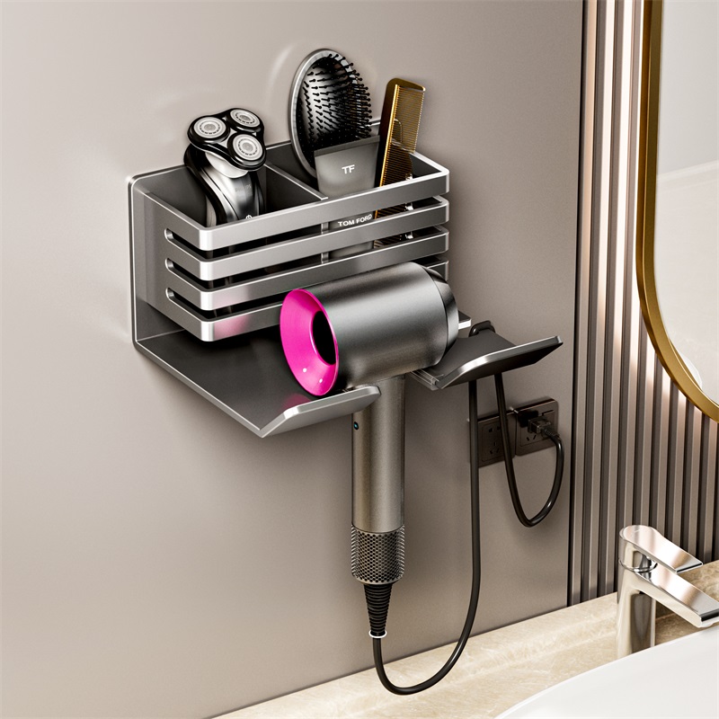 吹风机置物架徕芬免打孔卫生间收纳电吹风挂架吹风筒支架浴室架子