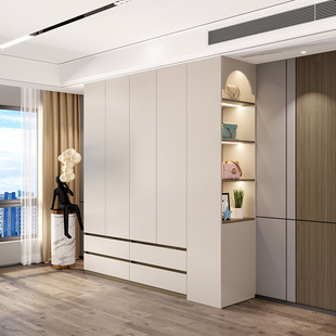一门到顶衣柜家用卧室现代简约推拉门大容量儿童储物衣.橱实木定
