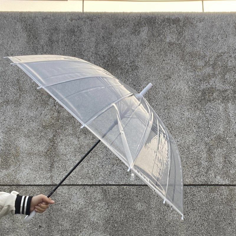 加粗加厚大号透明白网红女长直柄透明雨伞道具绘画伞儿童绘画DIY,居家日用,伞,淘宝优惠券,粉丝福利购,淘宝优惠卷