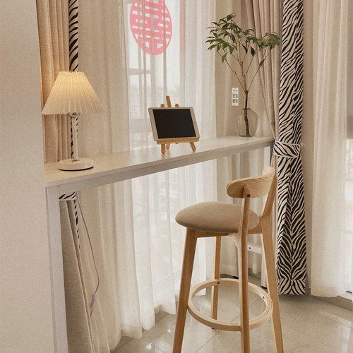 家用靠窗餐吧台一字长条桌客厅沙发后置物架落地墙边长条窄柜铁艺