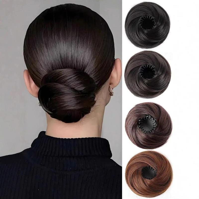 鸟巢丸子头假发女新款高低扎随意伸缩发圈蓬松懒人后脑勺假发发包