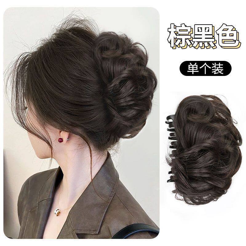丸子头发包女抓夹假头发蓬松花苞头发饰发髻后脑勺卷发圈盘发神器