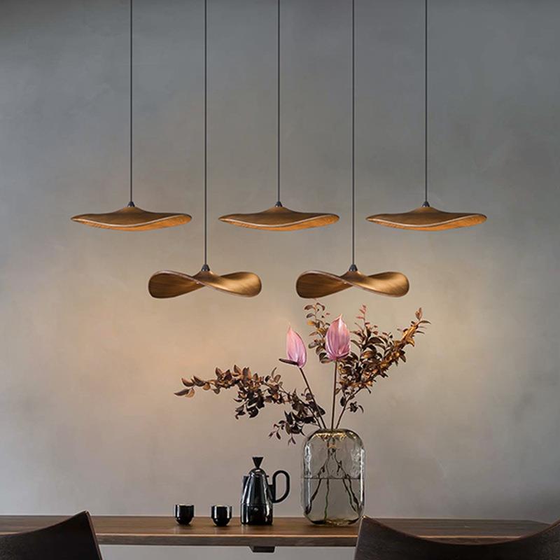 空叶 设计师客厅灯茶室吊灯餐厅灯复古新中式日式侘寂风实木楼梯