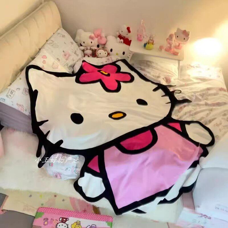 hellokitty空调被可爱Hello夏凉被异形法兰绒午休盖腿披肩盖毛毯.
