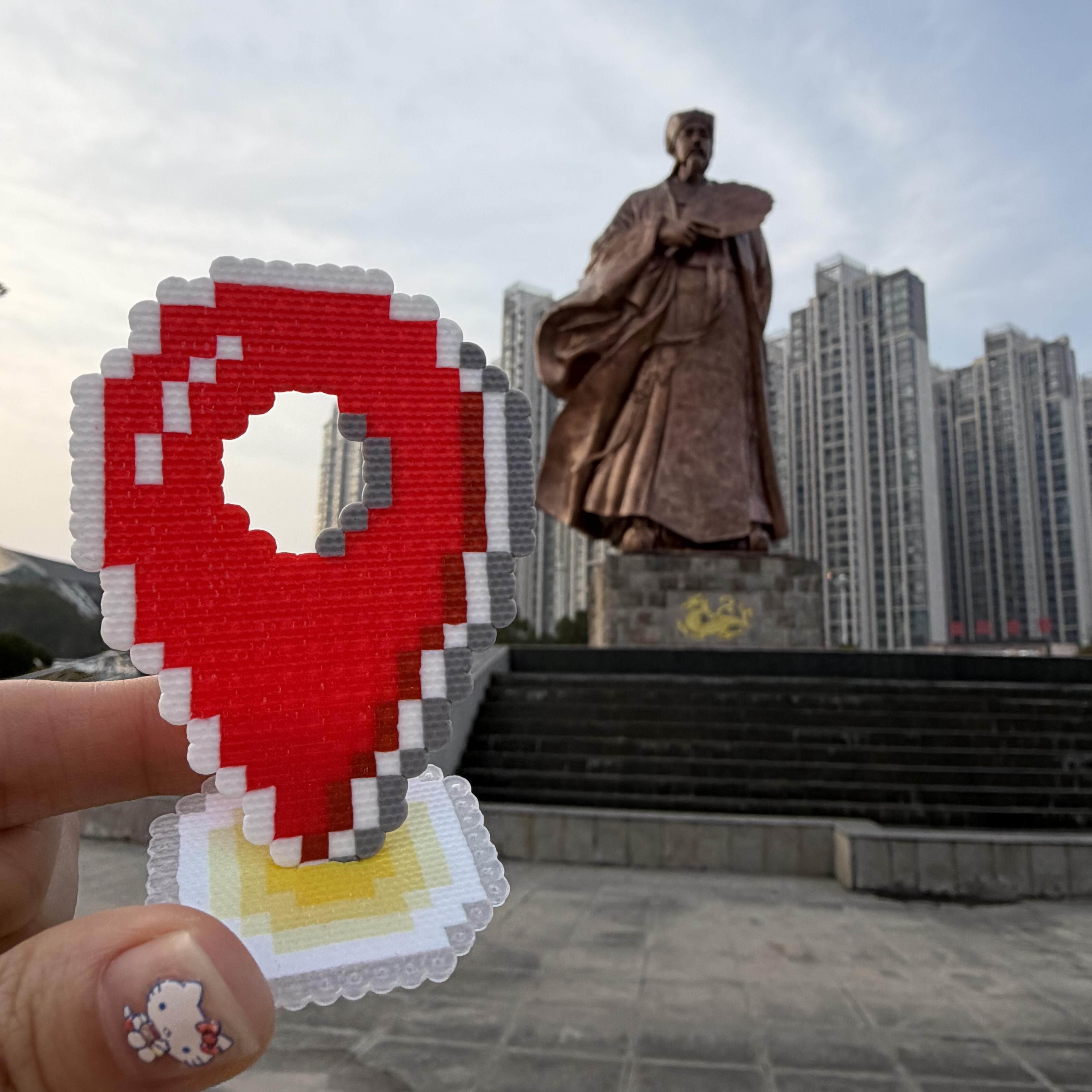 标记了一处地点！拼豆地标打卡定制成品氛围感一个人旅游拍照神器