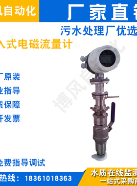 插入式电磁流量计 不锈钢电极工业污水防腐流量表DN100-DN2000