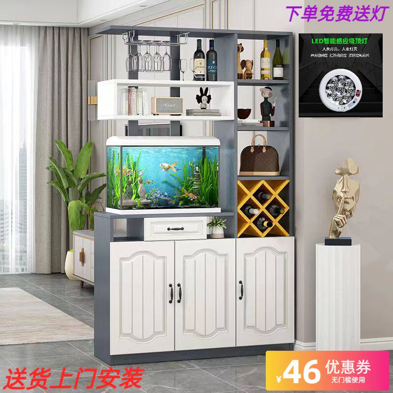 家用玄关柜鱼缸柜客餐厅酒柜隔断柜欧式简约门厅屏风柜进门鞋柜