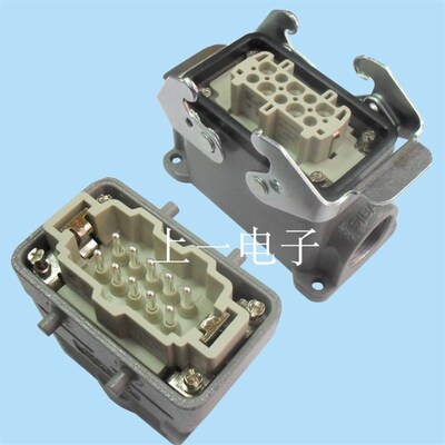 泰科TE西霸士SIBAS正品矩形重载连接器HDC-HE-010-F/M芯表面安装