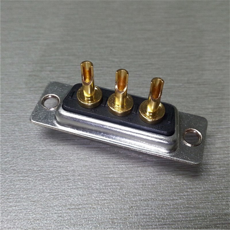 优质3W3母头焊线大电流D-SUB连接器3芯矩形D型电源线母座接口插头