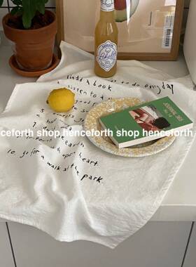 henceforth韩式ins风黑色手写字体list背景布餐垫餐巾桌布拍照布