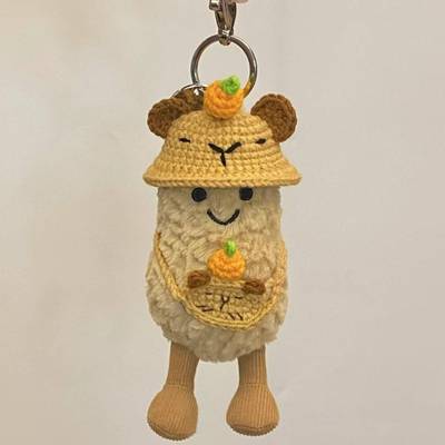 jellycat趣味花生包包挂饰钥匙扣娃衣可爱帽子毛绒手工钩织可挂件