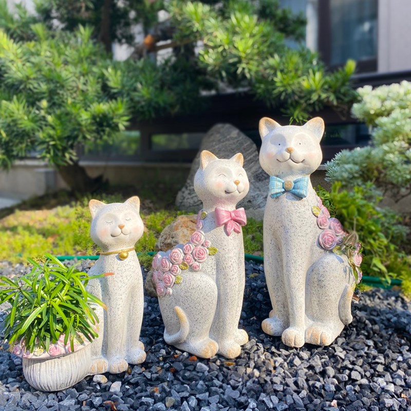 创意动物卡通猫咪装饰花盆摆件户外花园装饰幼儿园庭院布置造景