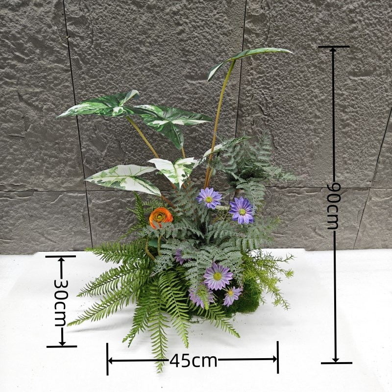 仿真绿植花艺落地造景组合热带蕨类植物景观树商场橱窗装饰假苔藓
