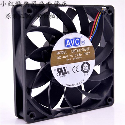 原装AVC DBTB1225B8F 48V 0.48A 12CM 12025  PWM调速交换机风扇