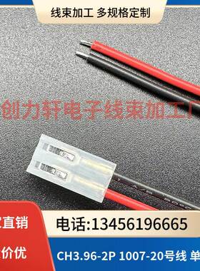 CH3.96MM-2P 1007-20号 国标线 线长10CM/厘米 线束加工 端子线