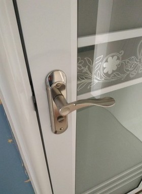 卫生间门锁 黑色实心孔距110mm厕所洗手间卫浴锁执手机械门锁包邮