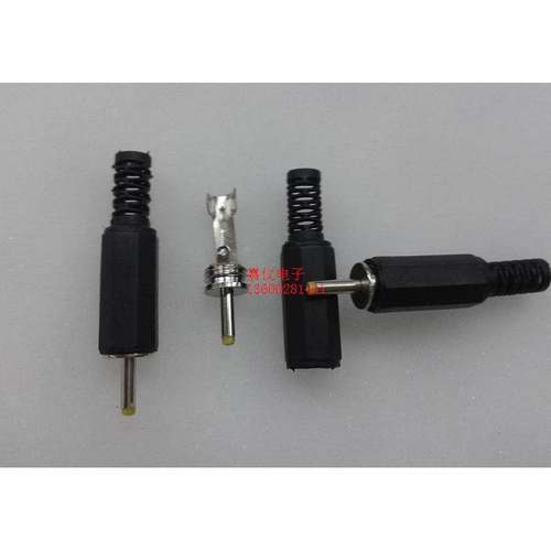 DC电源头 1.0*2.5*9MM 黄胶耐高温 12V直流电源插头 DIY电源线
