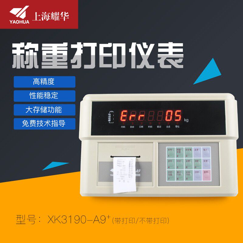 上海耀华XK3190-A9+A9P称重仪表大地磅显示器汽车衡表头打印仪表