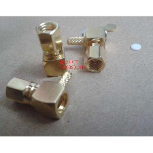 射频头SMC-KW-1.5连接器SMC母内螺牙内孔铜镀金RF母弯接头50欧姆