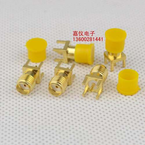 SMA-KHD射频RF同轴连接器SMA-KE插座外螺内孔PCB插板式焊板式50欧