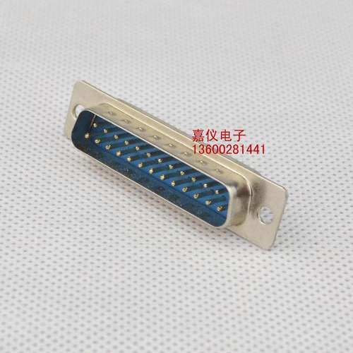 DP25公母座连接器 蓝胶镀金圆脚插板式 PCB插板 DB25针公头/母头