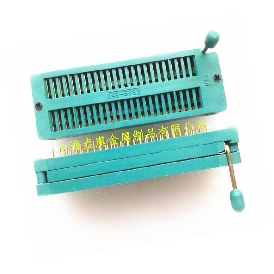 2.54mm间距48P 锁紧IC座测试座 锁紧双列座 248-6182 镀金