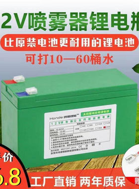 12v锂电池喷雾器锂电池12v大容量农用电动喷药机音响照明灯蓄电池