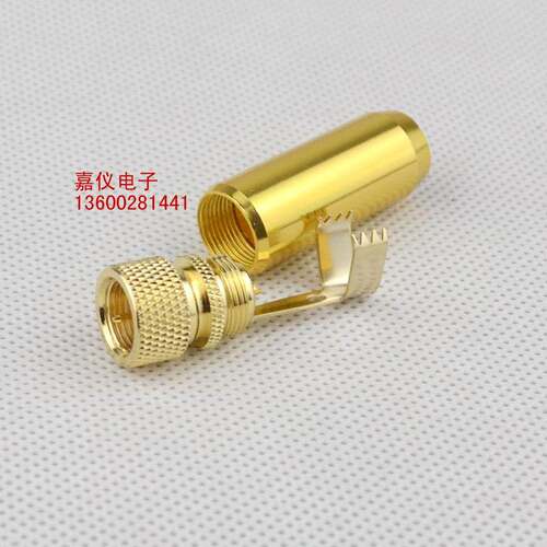 铜镀金F头英制F头焊接式 DIY有线电视天线优质接线头F公头英制