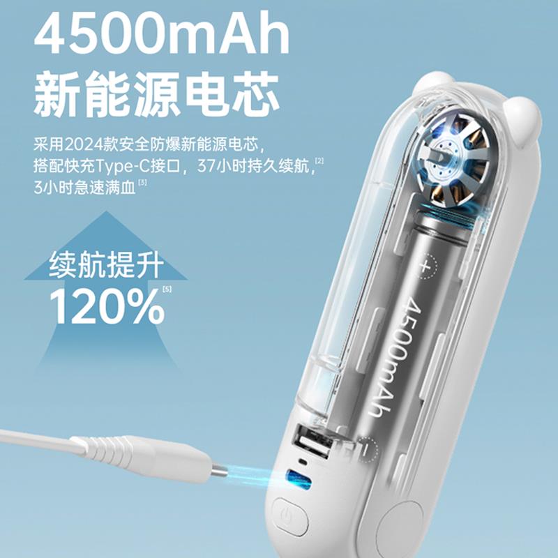 企LOG素O定制几手持F8小熊风小风扇迷你携usb大风力折便叠电业扇