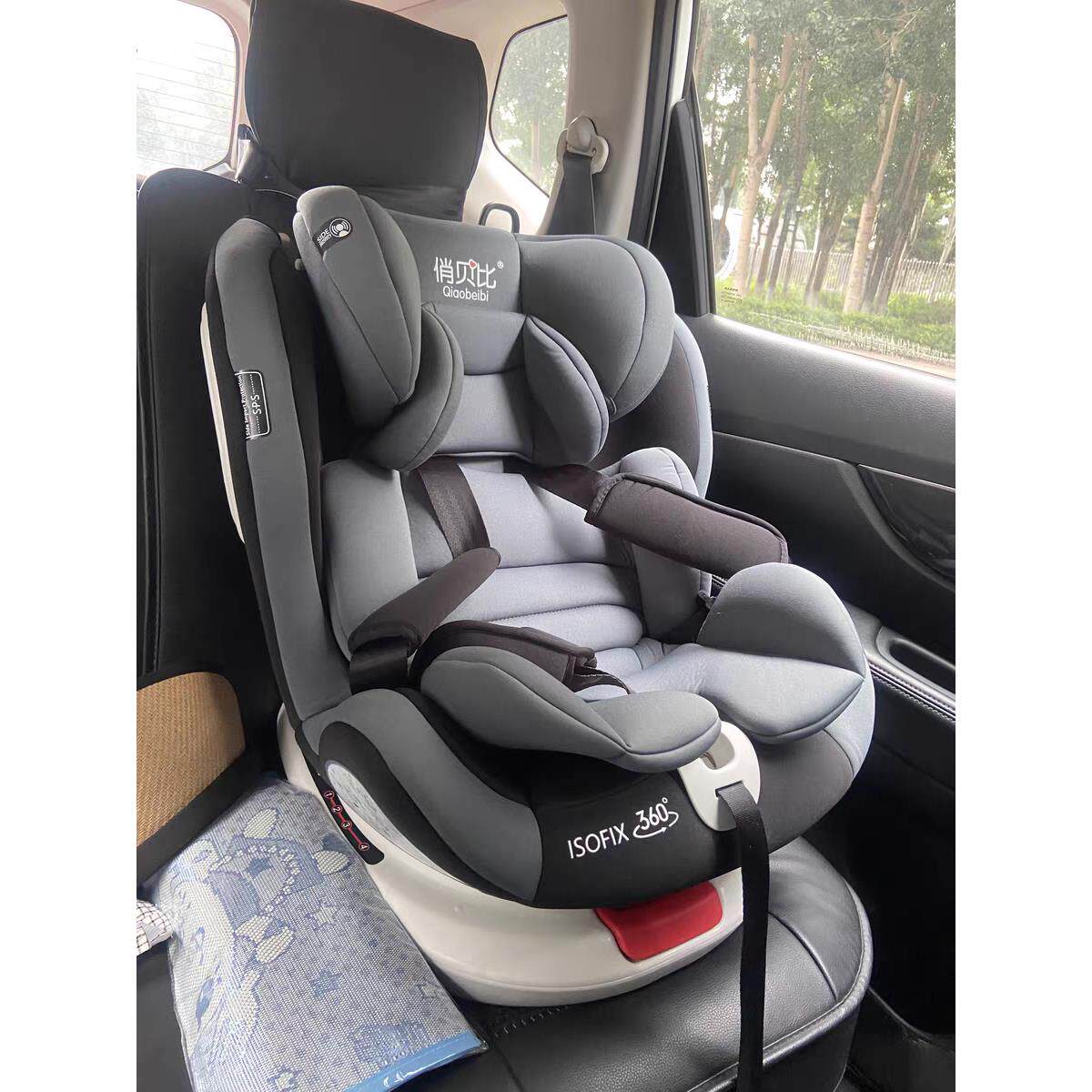 儿童安全座椅汽车用婴儿宝宝车载360旋转简易便携式坐椅0-12可躺