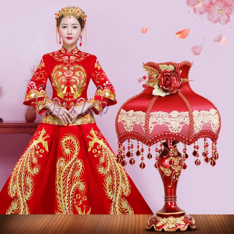 结婚台灯婚房床头灯婚庆结婚灯创意陪嫁红色长明灯卧室温馨结婚灯