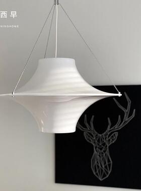 西早 中古北欧白色压克力lokki海鸥吊灯 卧室饭厅60年代飞碟吊灯