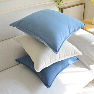 奶油风客厅沙发大号抱枕字纹加厚雪尼尔抱枕拆洗长方形靠垫