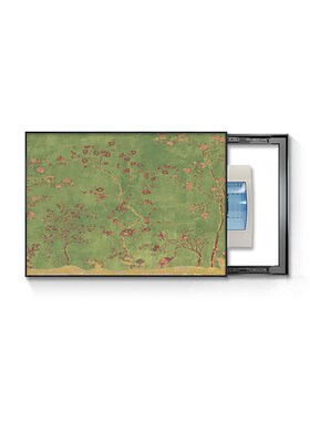 中古风电表箱饰画绿色遮挡配电箱电闸盒挂画级感